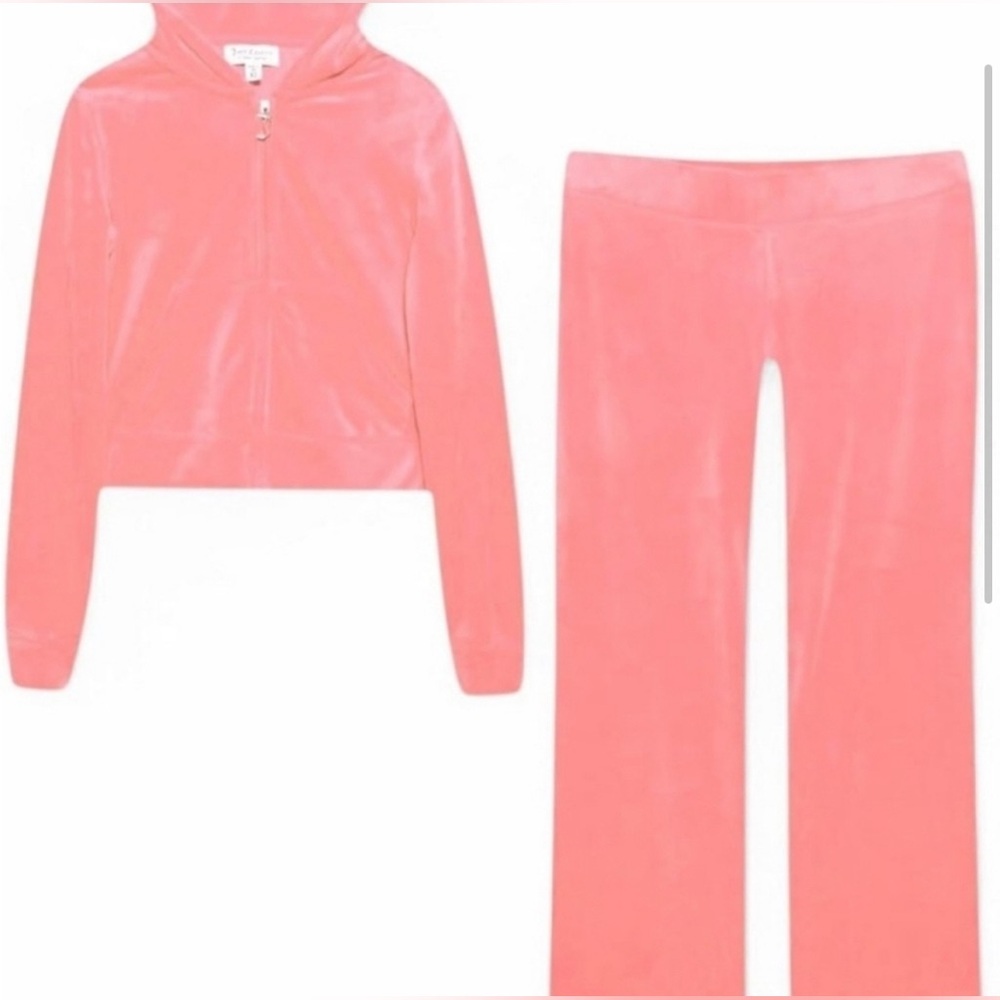NWT ⚜️💖⚜️ Juicy  Couture  2 Piece Classic Velour Tracksuit - Strawberry Ice - Picture 3 of 7